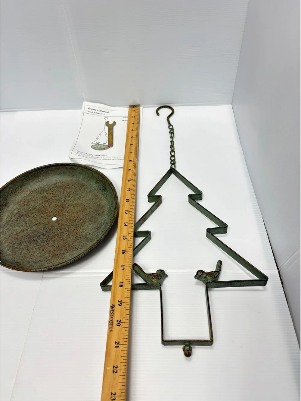 Metal Christmas Tree Bird Feeder with Decorative Birds and Hanging Hook